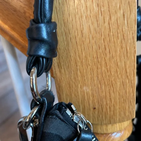 Coach Black Shoulder Bag with Logo Pattern Beautiful! - Picture 5 of 13